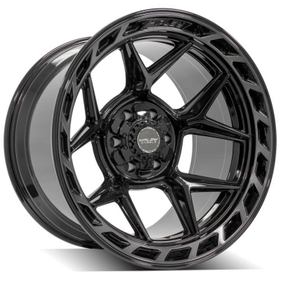 4Play 4P55 12.00X22 5X127/139.7 ET-44.0 NB87.00 Gloss Black with Brushed Tinted Clear