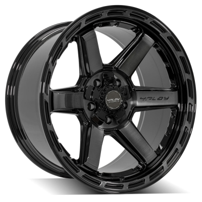 4Play 4P63 10.00X20 5X127/139.7 ET-18.0 NB87.00 Gloss Black with Brushed Tinted Clear