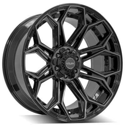 4Play 4P83 9.00X20 5X127/139.7 ET0.0 NB87.00 Gloss Black with Brushed Tinted Clear