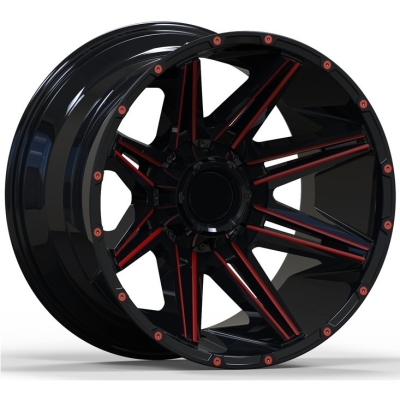 CIM Wheels LCOF19 GLOSS BLACK - RED