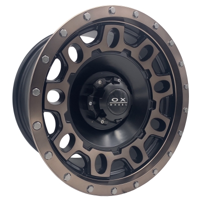 Exclusive Sales OX Wheels - Shot 8.00X16 Blanco ET0.0 NB73.10 Black Machined Face With Matte Bronze Clear