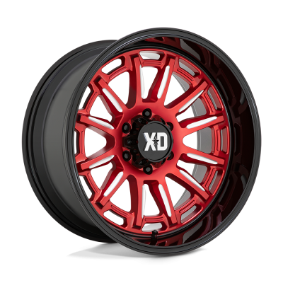 XD Series By KMC Wheels Xd XD865 PHOENIX CANDY RED MILLED W- BLACK LIP