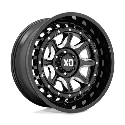 XD Series By KMC Wheels XD866 OUTLANDER GLOSS BLACK MILLED