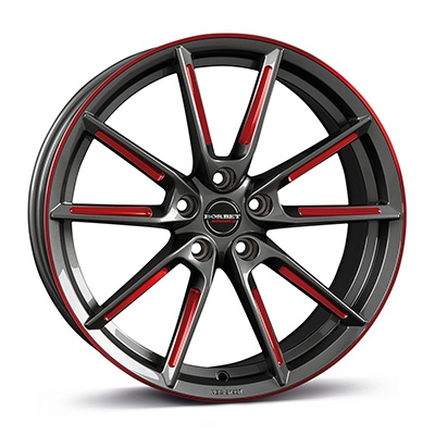 LX GRAPHITE SPOKE RIM RED POLISHED