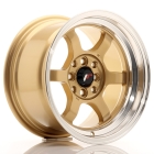 JR Wheels JR12 8.50X15 4X100/114.3 ET13.0 NB73.10 Gold Machined Lip