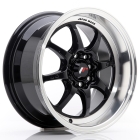 JR Wheels TFII 7.50X15 4X100/114.3 ET10.0 NB73.10 Gloss Black Machined Lip