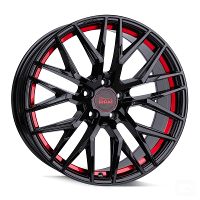 MAM RS4 8.50X19 5X112 ET30.0 NB72.60 BLACK PAINTED RED INSIDE