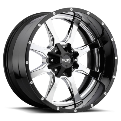 Moto Metal MO201 CHROME CENTER W- GLOSS BLACK MILLED LIP Moto Metal MO201 CHROME CENTER W- GLOSS BLACK MILLED LIP