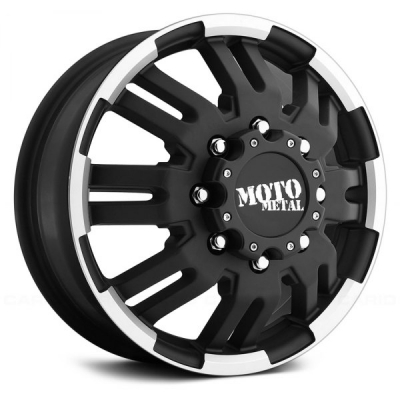 Moto Metal MO963 MATTE BLACK MACHINED DUALLY - FRONT