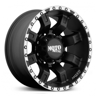 Moto Metal MO968 SATIN BLACK W MACHINED FLANGE