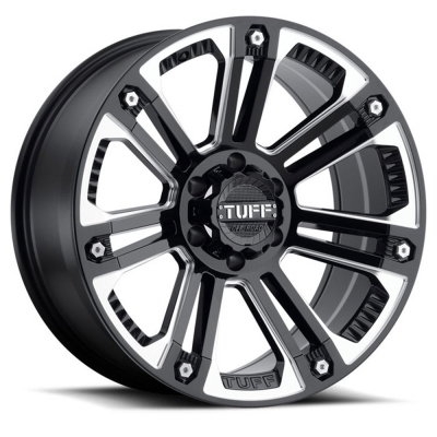 T-22 GLOSS BLACK W/ MILLED SPOKES AND STAINLESS STEEL BOLTS