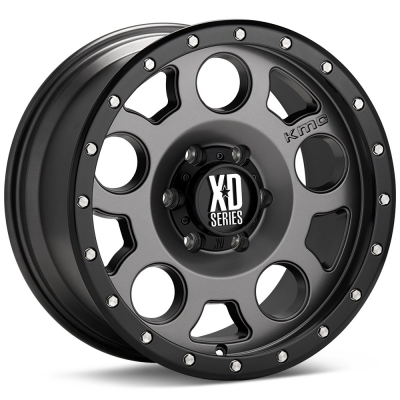 XD Series By KMC Wheels XD126 ENDURO PRO MATTE GRAY W- BLACK RING