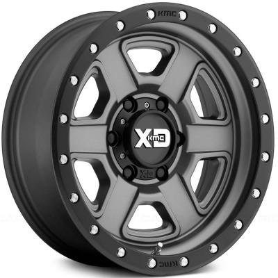 XD Series By KMC Wheels XD133 FUSION OFF-ROAD SATIN GRAY W- S-BLK LIP