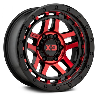 Xd Series By Kmc Wheels XD140 RECON (XD1409) GLOSS BLACK MACHINED W/ RED TINT