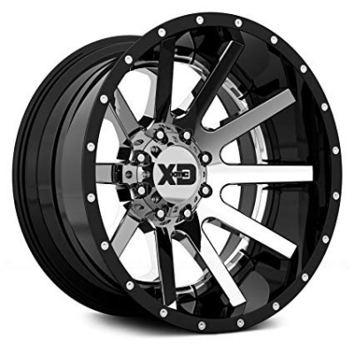 XD Series By KMC Wheels XD200 HEIST CHROME CENTER W- GLOSS BLACK MILLED LIP