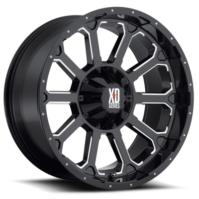 XD Series By KMC Wheels XD806 BOMB GLOSS BLACK W- MILLED ACCENTS