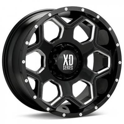 Xd Series By Kmc Wheels XD813 BATALLION GLOSS BLACK MILLED