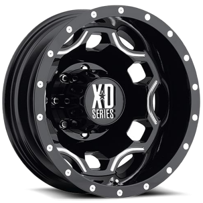 Xd Series By Kmc Wheels XD814 CRUX DUALLY GLOSS BLACK W- MILLED ACCENTS