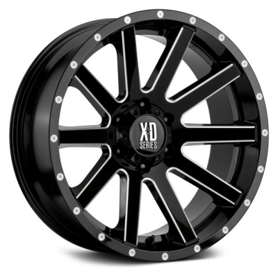 Xd Series By Kmc Wheels XD818 HEIST (XD8183) GLOSS BLACK MILLED