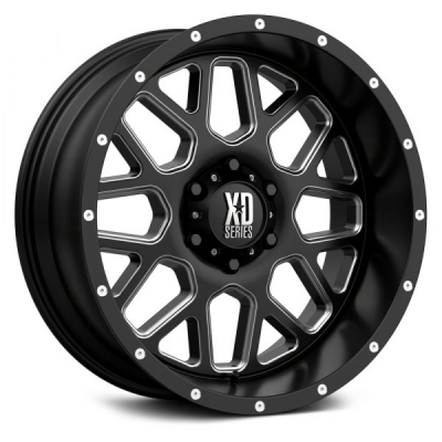 XD Series By KMC Wheels XD820 GRENADE (XD8209) SATIN BLACK MILLED