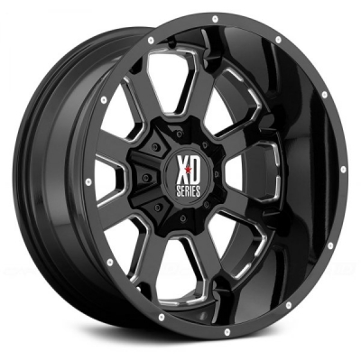 XD Series By KMC Wheels XD825 BUCK 25 (XD8253) GLOSS BLACK MILLED