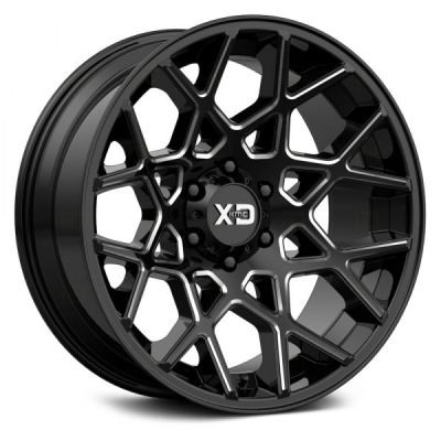 XD Series By KMC Wheels XD831 CHOPSTIX (XD8313) GLOSS BLACK MILLED
