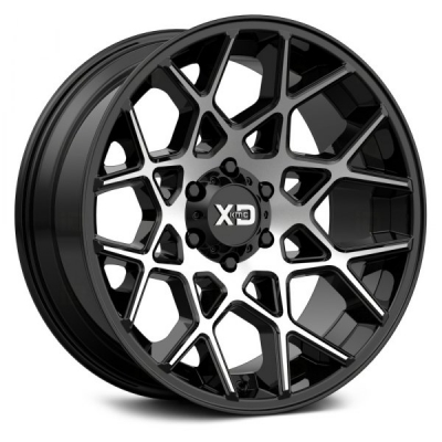 XD Series By KMC Wheels XD831 CHOPSTIX (XD8315) GLOSS BLACK MACHINED