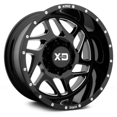 XD Series By KMC Wheels XD836 FURY GLOSS BLACK MILLED