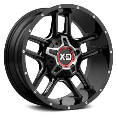 XD Series By KMC Wheels XD839 CLAMP GLOSS BLACK MILLED