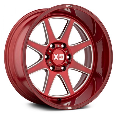 Xd Series By Kmc Wheels XD844 PIKE (XD8449) BRUSHED RED W/ MILLED ACCENTS